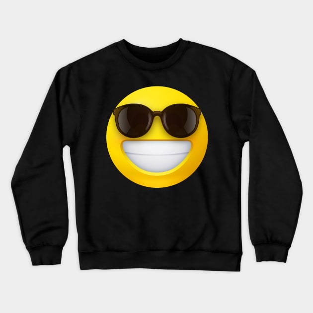 Beaming face emoji with sunglasses Crewneck Sweatshirt by Vilmos Varga